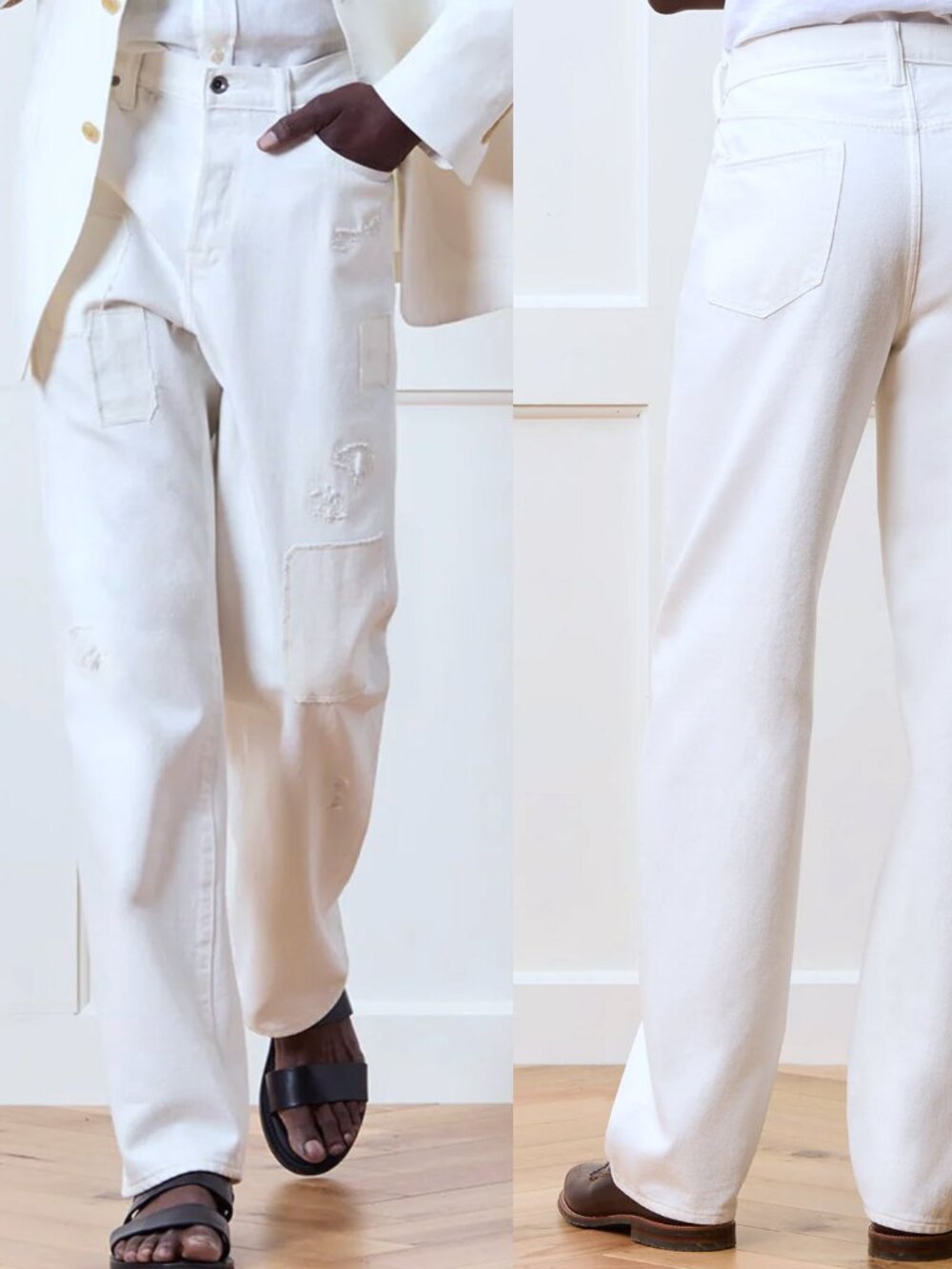 NWT Todd Snyder Relaxed Selvedge Jeans 36x32 White Ecru Wide Leg Stovepipe